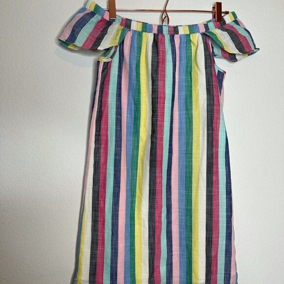 J crew rainbow stripe off the shoulder mini dress‎ - Picture 3 of 7
